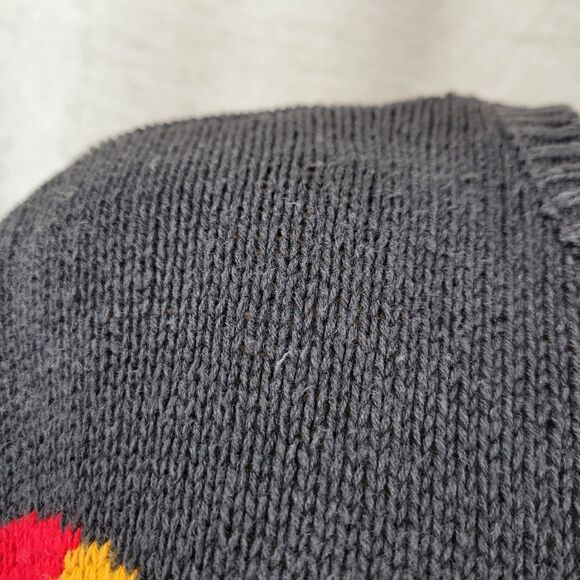 Vintage Pheasant Bird Fall Leaves Knit Sweater Black Crewneck - Picture 6 of 13